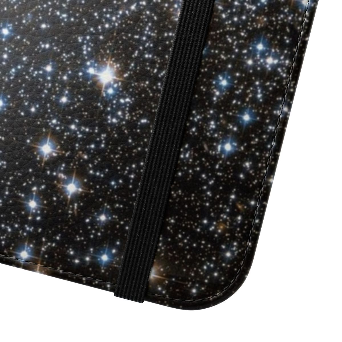 Glittering galaxy-themed phone case with stars and nebula design - Close Up