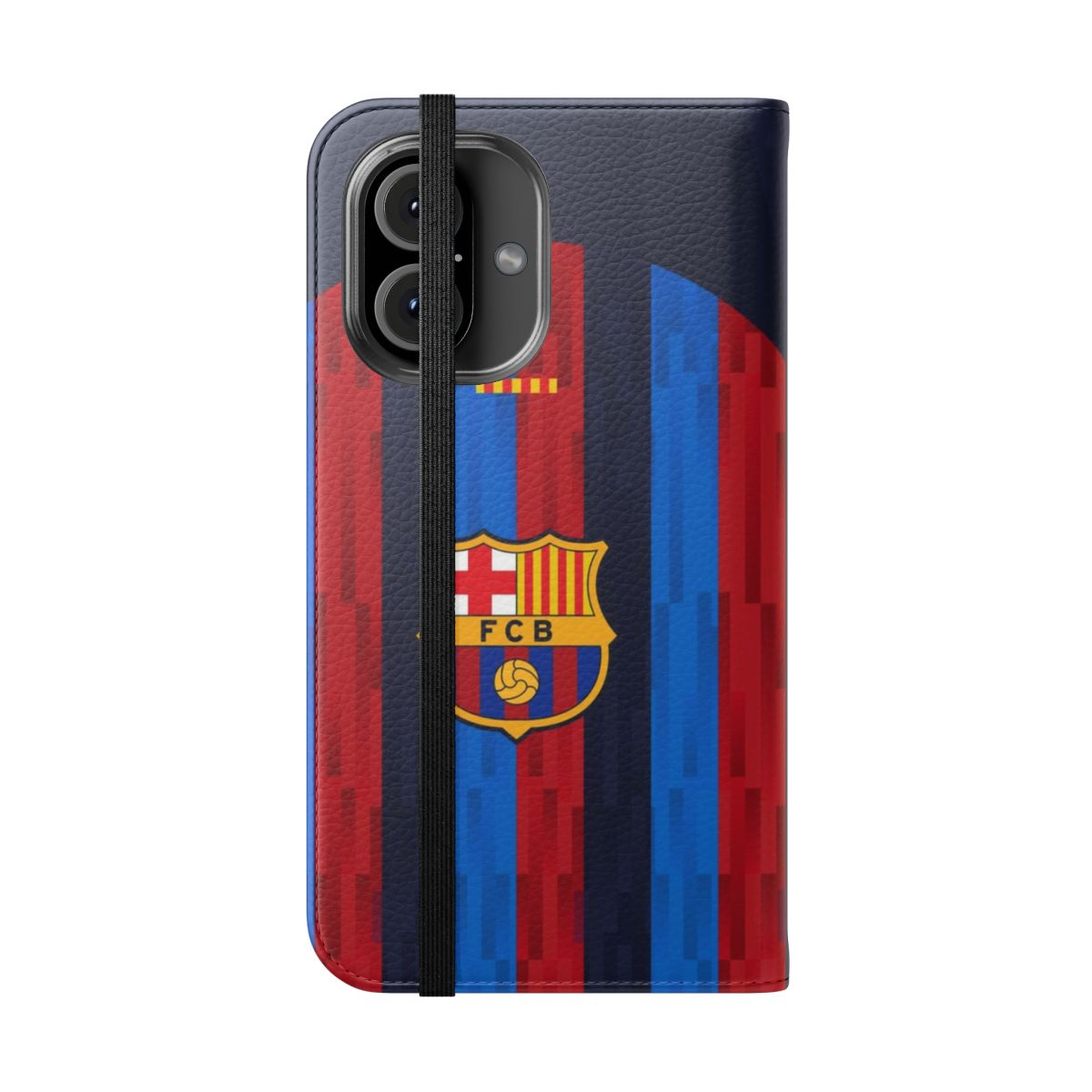 Barcelona inspired soccer/football flip phone case - Folded Front