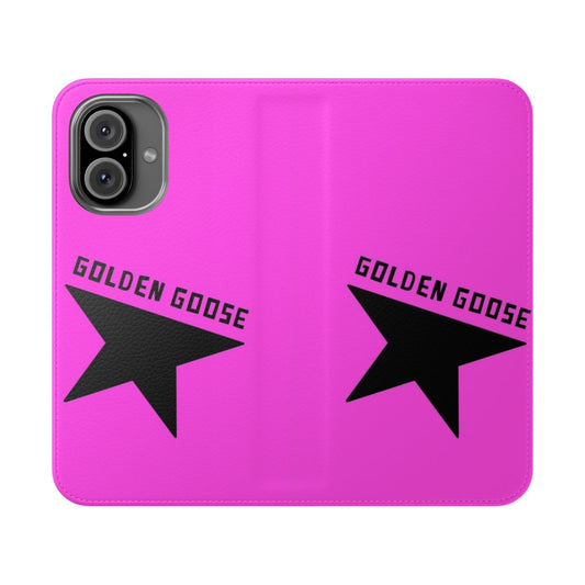 Inspired golden goose logo flip cover phone case