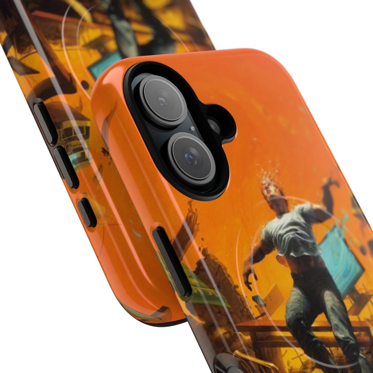 Tough, magnetic phone case featuring the album cover art of Logic's popular albums - Detail