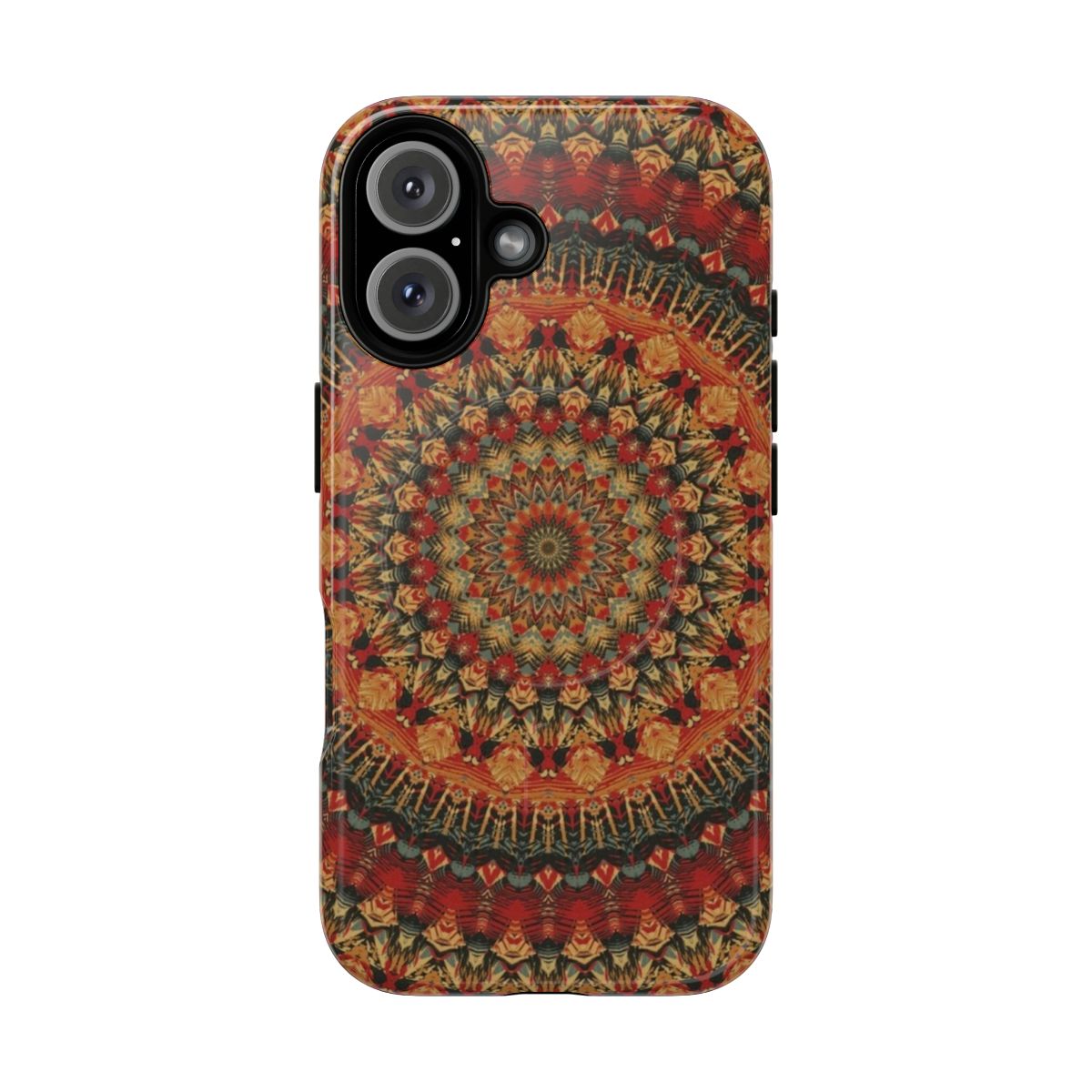 Colorful mandala pattern phone case with sacred geometry design