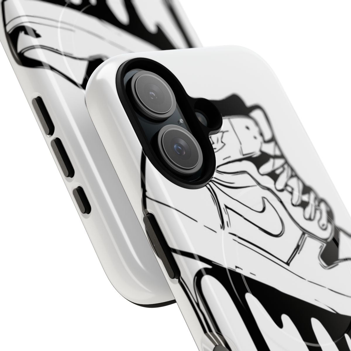 Jordan retro inspired black and white magnetic phone case - Detail