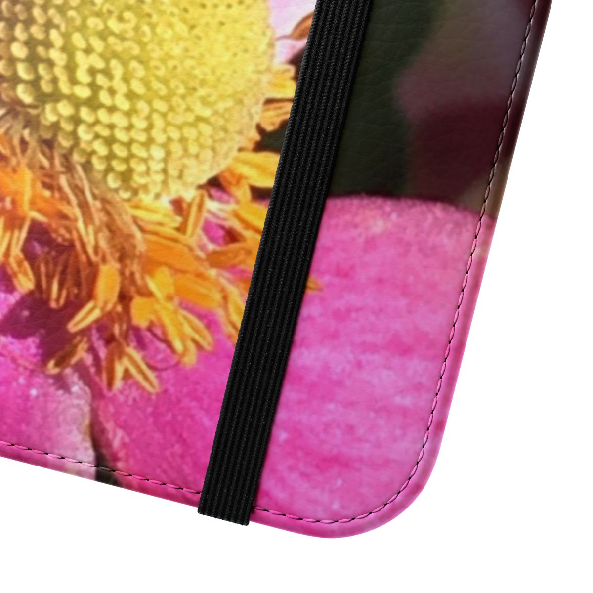 Floral and photography-themed phone case with pink and flower design - Close Up