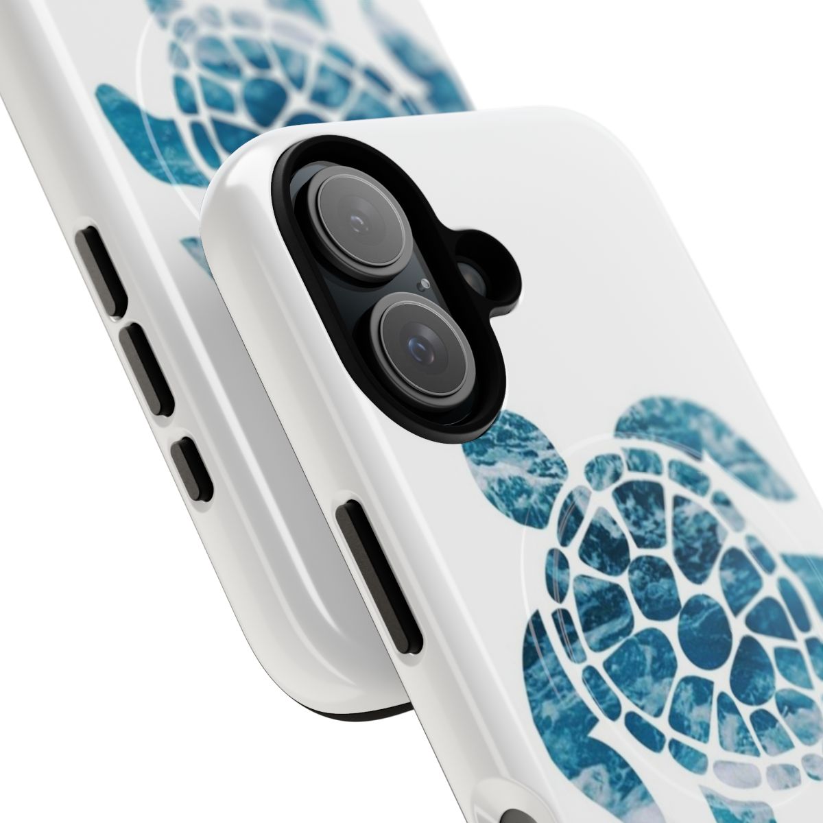 Coastal-inspired ocean sea turtle phone case with a tough magnetic design - Detail