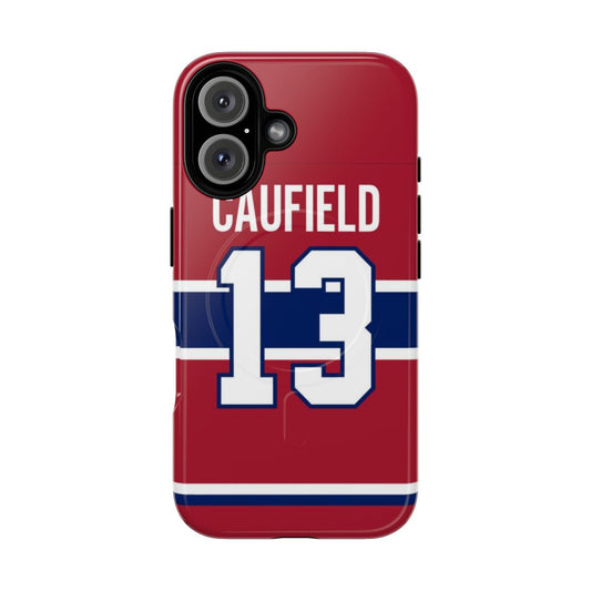 Montreal Canadiens Phone Case with Cole Caufield Jersey Design