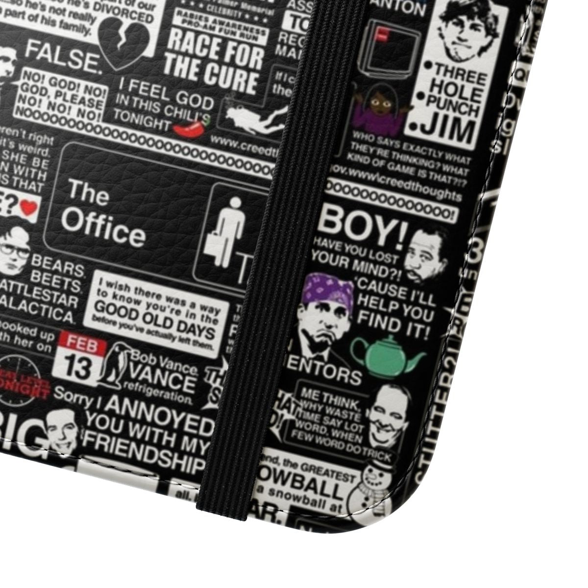 The Office Quotes Flip Phone Case - Smartphone Cover with Iconic TV Show Designs - Close Up