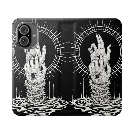 Winya Inspired Flip Cover Phone Case with Occult and Gothic Imagery