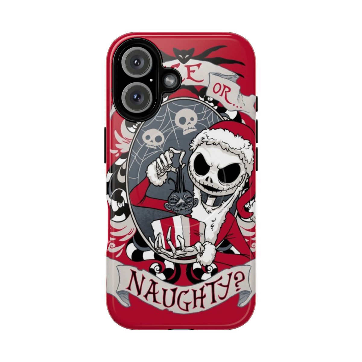 Scary Santa Nightmare Before Christmas-inspired phone case with magnetic closure and durable construction