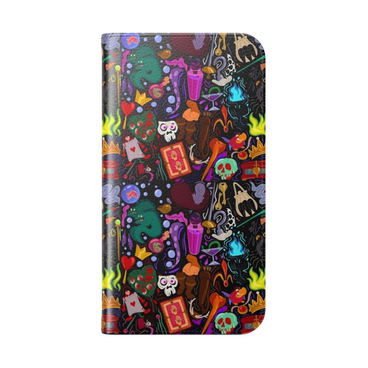 Colorful phone case featuring Disney villains Ursula and the Evil Queen - Folded Back