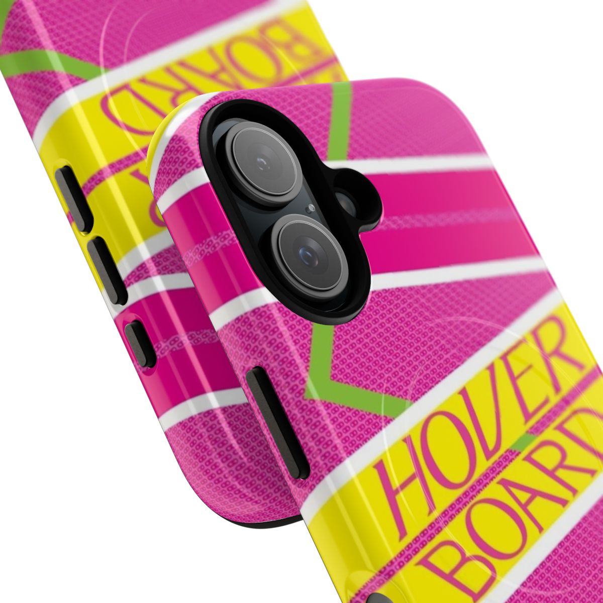 Hoverboard-inspired phone case with a futuristic, retro design - Detail