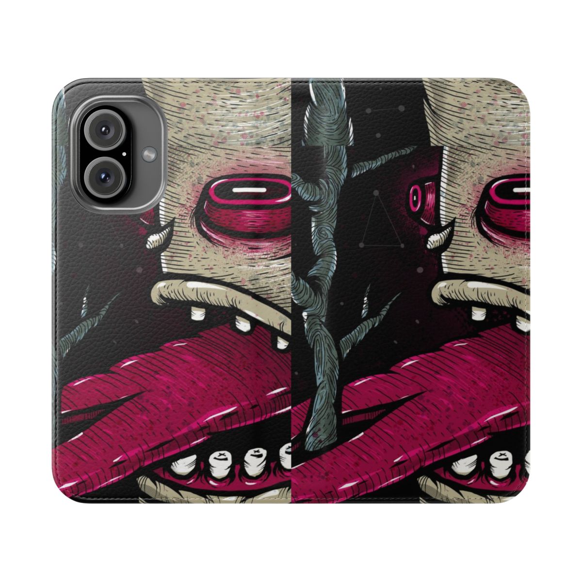 Stylish flip cover phone case featuring a detailed tree illustration