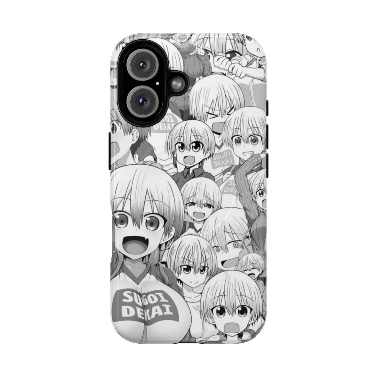 Anime girl phone case with a collage design featuring the popular character Uzaki-chan