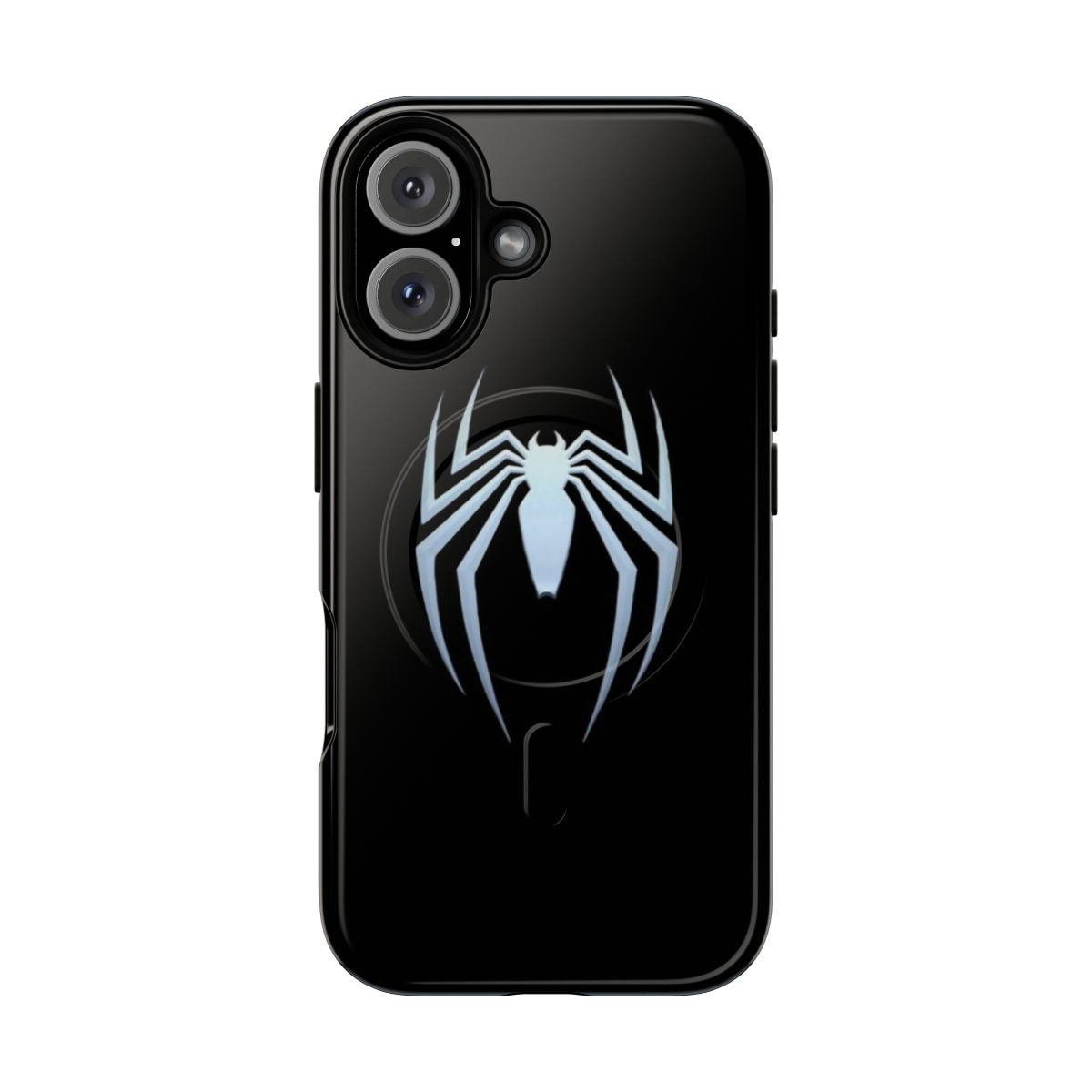 Black spider web patterned tough and magnetic phone case