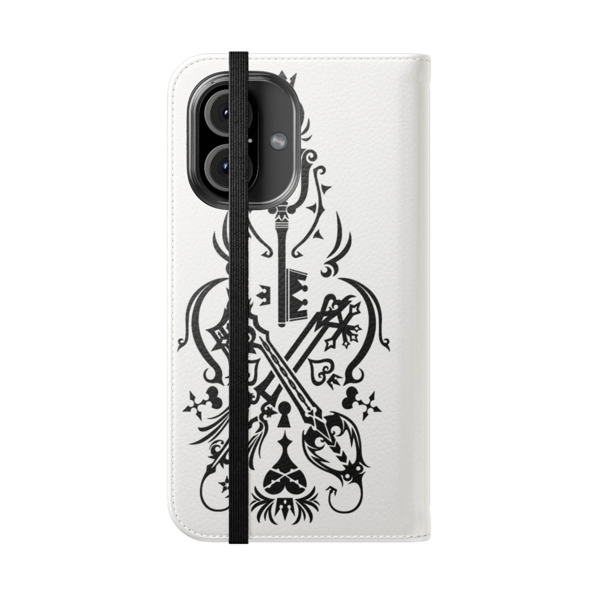 Kingdom Hearts-themed flip cover phone case - Folded Front