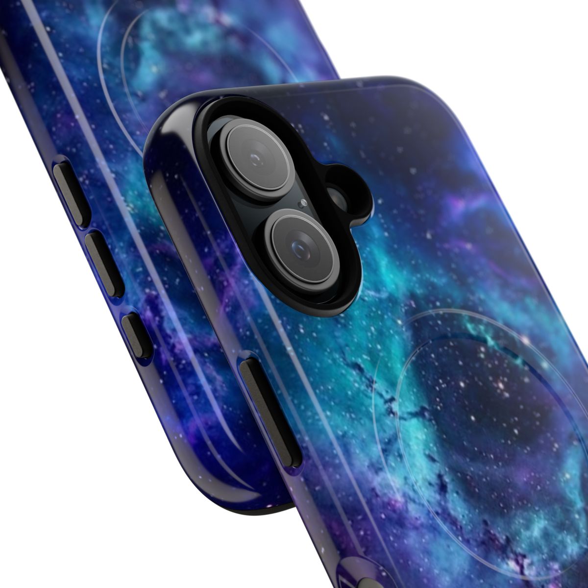 Cosmic Blue Galaxy Phone Case with Space, Planets, and Stars - Detail