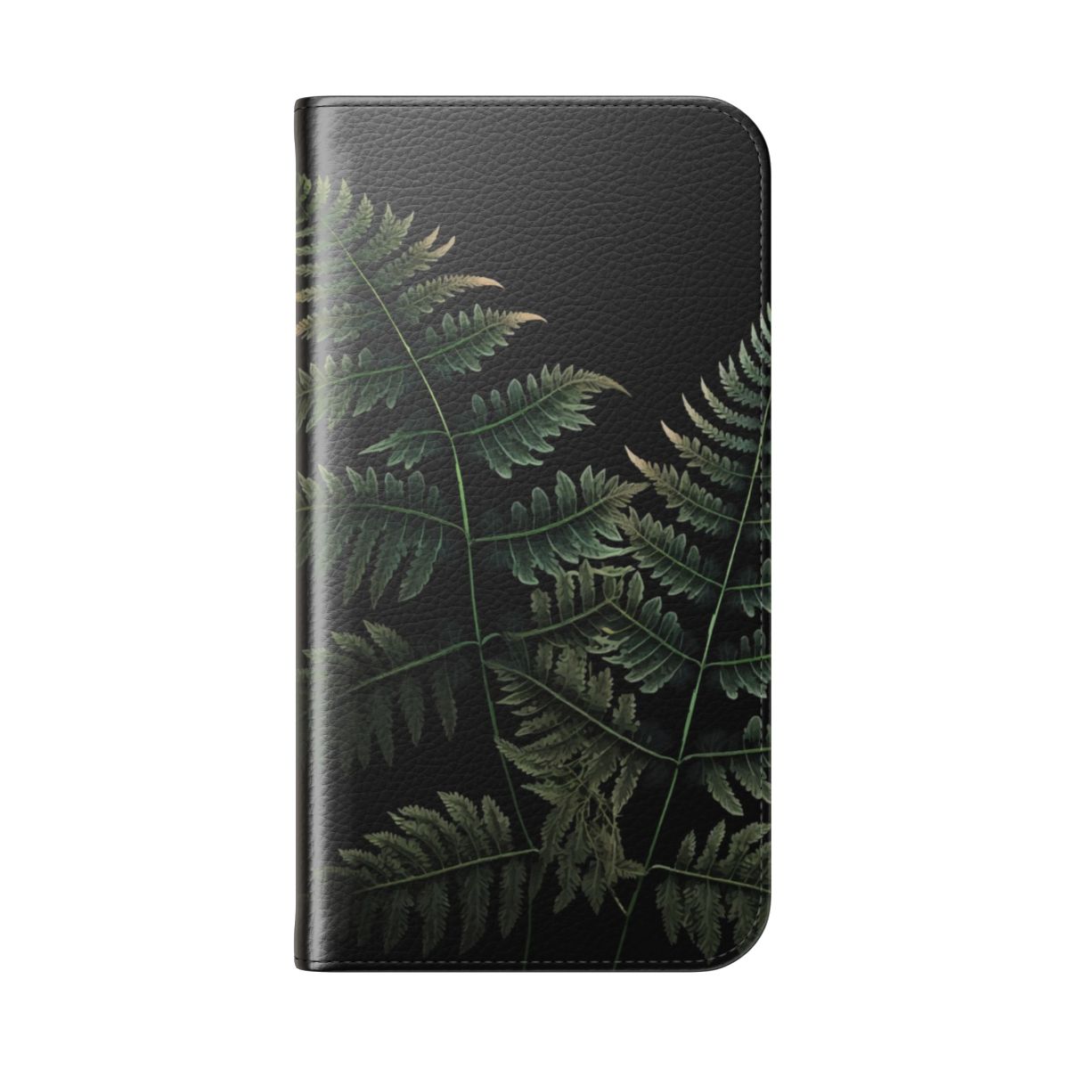 Fern leaves botanical illustration on a flip phone case cover - Folded Back