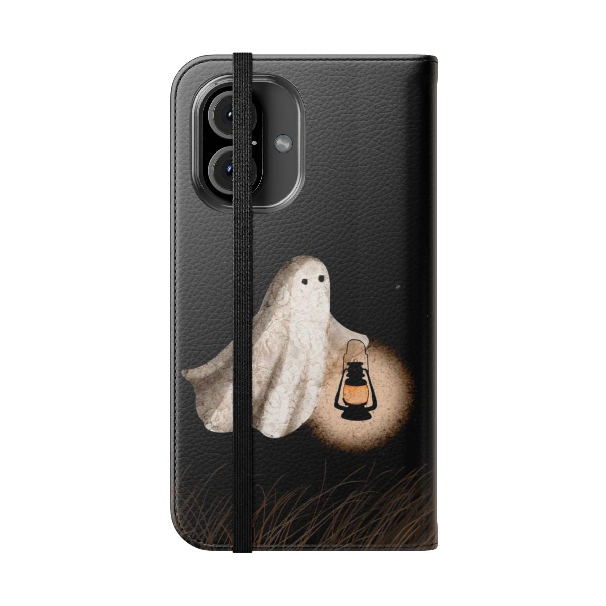 Twilight Escape Flip Phone Case featuring a mystical, ghost-like design - Folded Front