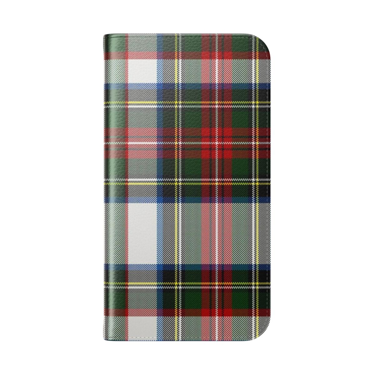 Colorful tartan plaid pattern phone case featuring a traditional Scottish clan design - Folded Back