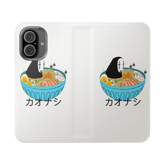 Vibrant flip phone case featuring No Face from the Studio Ghibli anime film Spirited Away