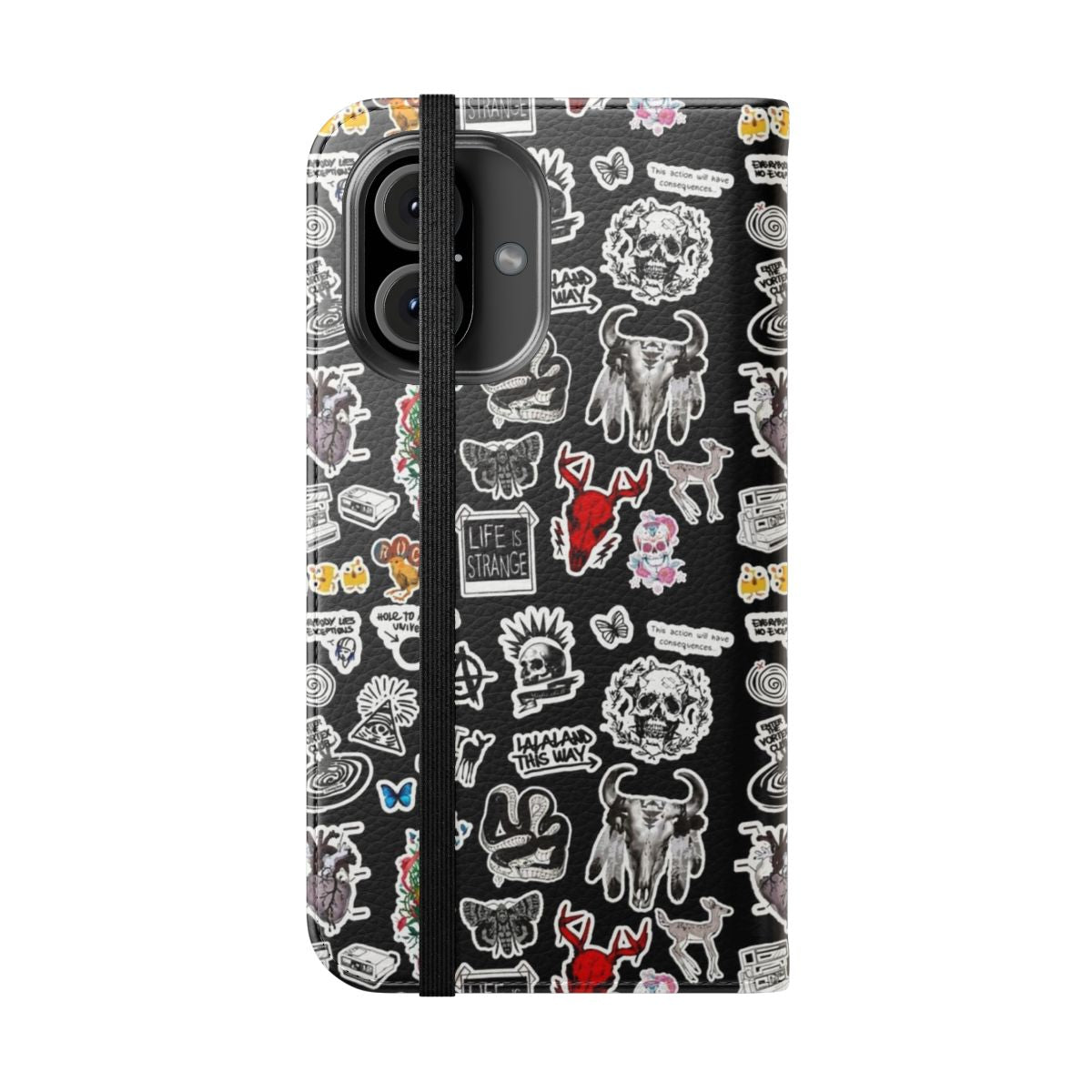 Flip cover phone case featuring aesthetic Life is Strange-inspired design - Folded Front