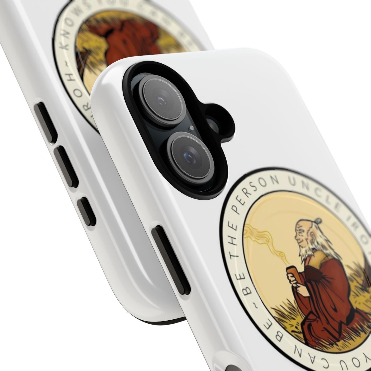 Magnetic tough phone case with inspirational quotes and imagery from Avatar: The Last Airbender's Uncle Iroh character. - Detail