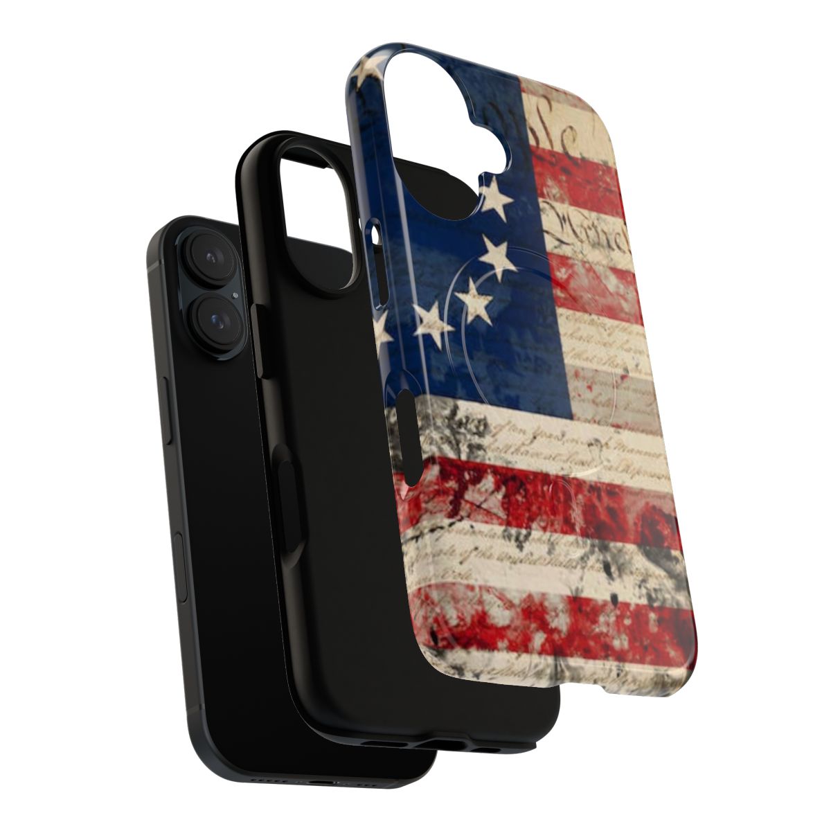 Patriotic American Betsy Ross flag phone case with US Constitution graphic - Layers