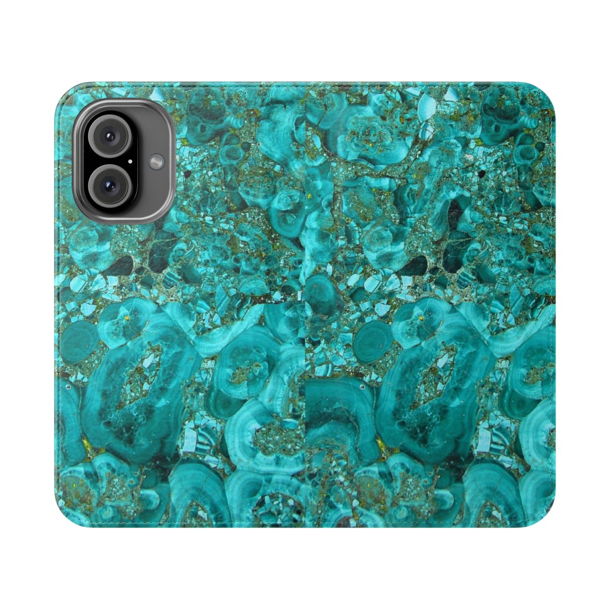 Marble Turquoise Blue and Gold Flip Cover Phone Case