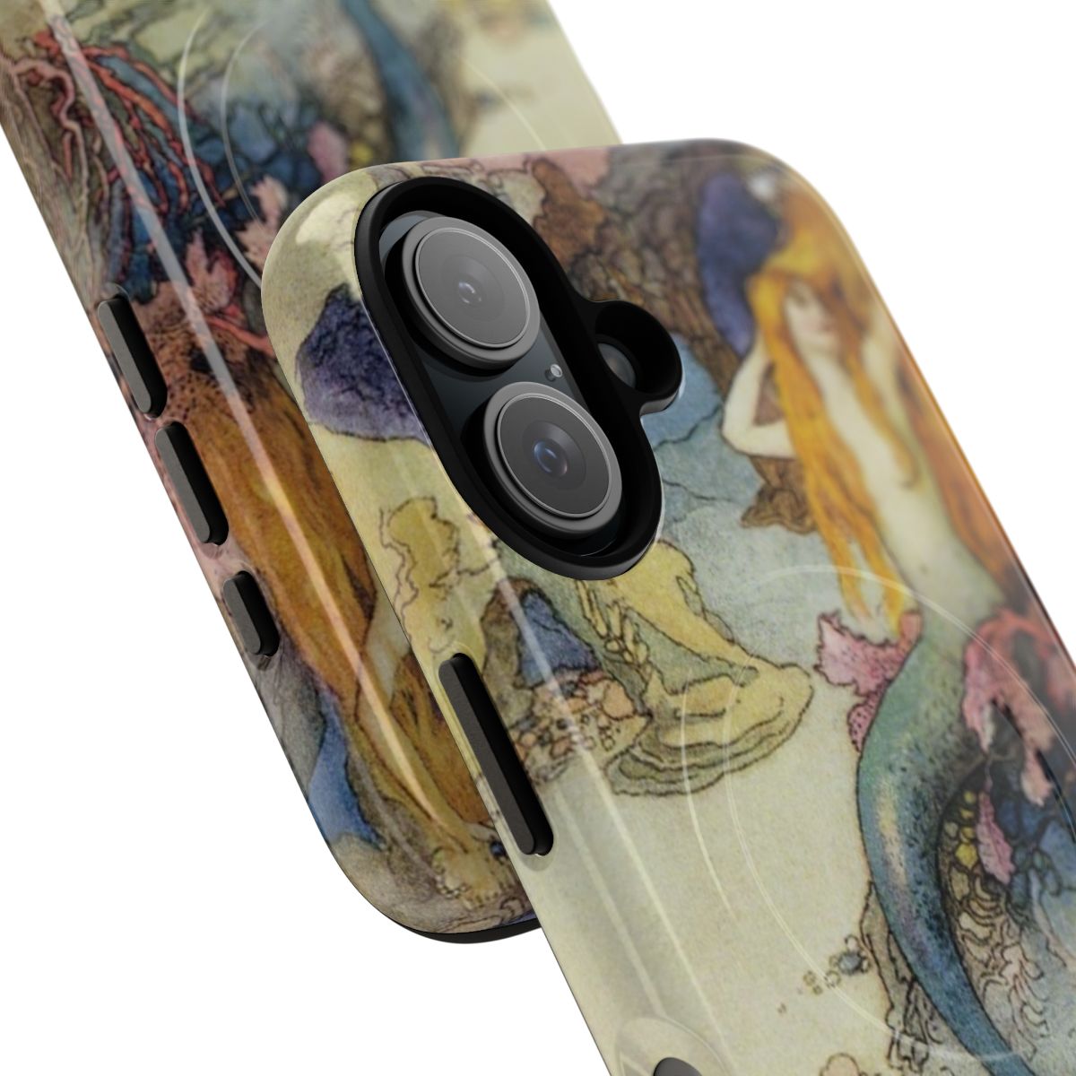 Mermaid phone case featuring Warwick Goble's vintage fairy tale artwork - Detail