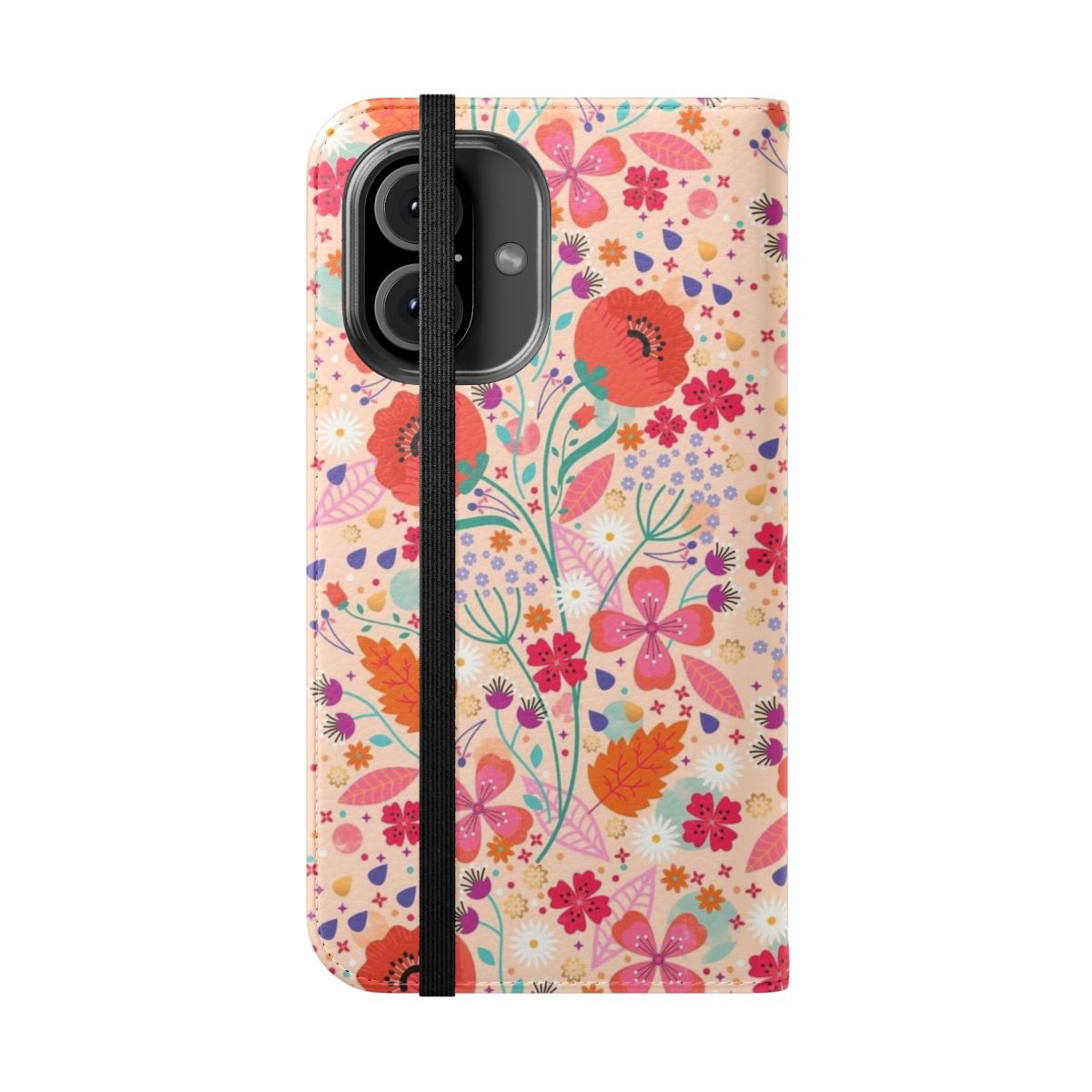 Colorful spring floral design phone case cover - Folded Front