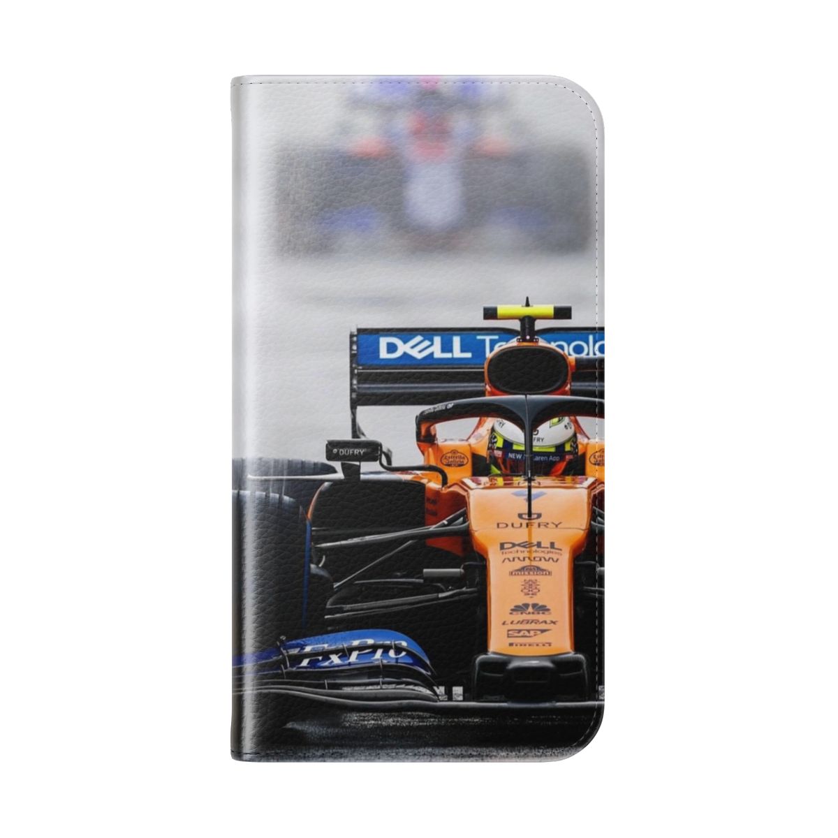 Lando Norris Inspired Rainy Day Flip Cover Phone Case - Folded Back