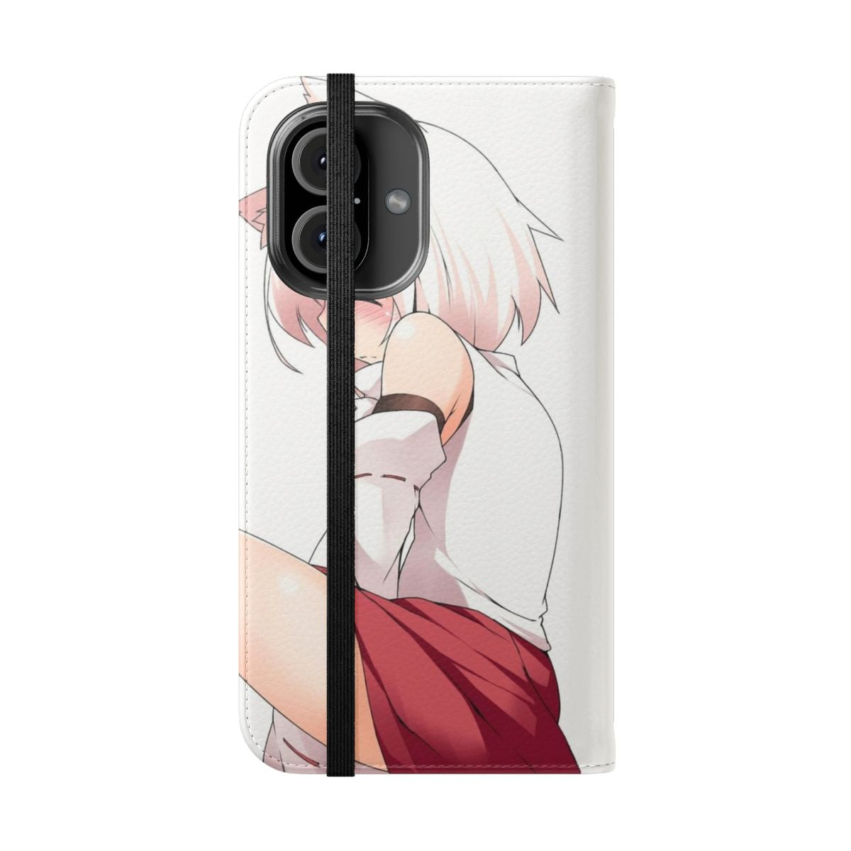 Colorful anime-style illustration of a catgirl character on a phone case - Folded Front