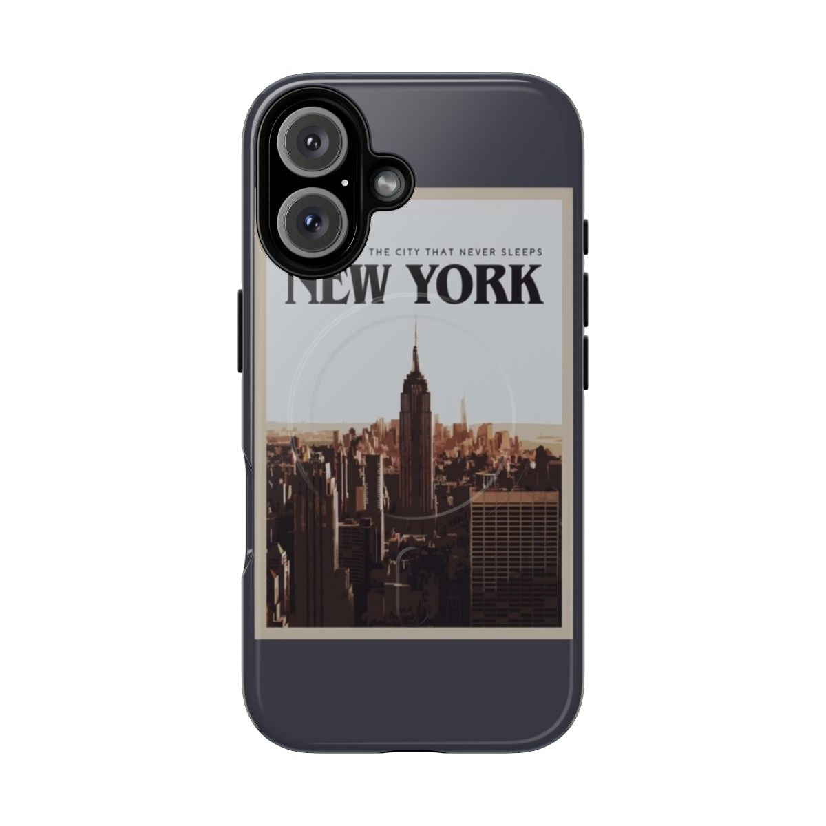 New York-themed magnetic and tough phone case featuring nature, travel, and coastal designs