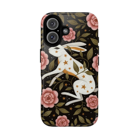 Enchanted nature-inspired phone case with magnetic closure and tough protective design