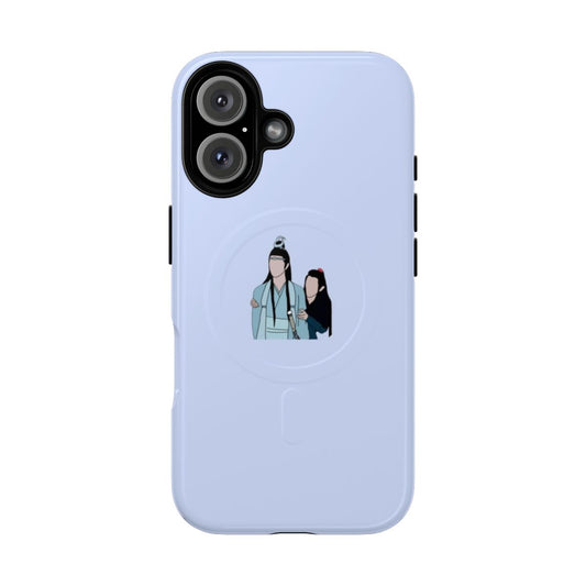 Magnetic phone case inspired by the popular C-drama The Untamed, featuring characters Lan Wangji and Wei Wuxian.