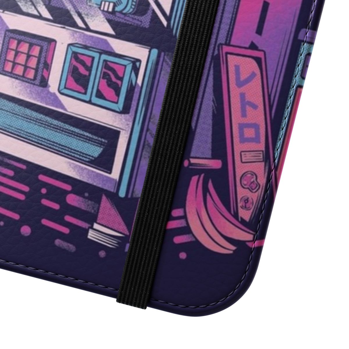 Retro gaming phone case with vibrant pixel art design - Close Up