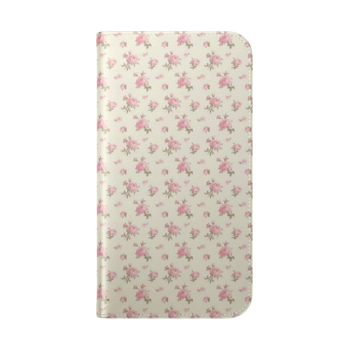 Floral pink phone case with a coquette aesthetic design - Folded Back