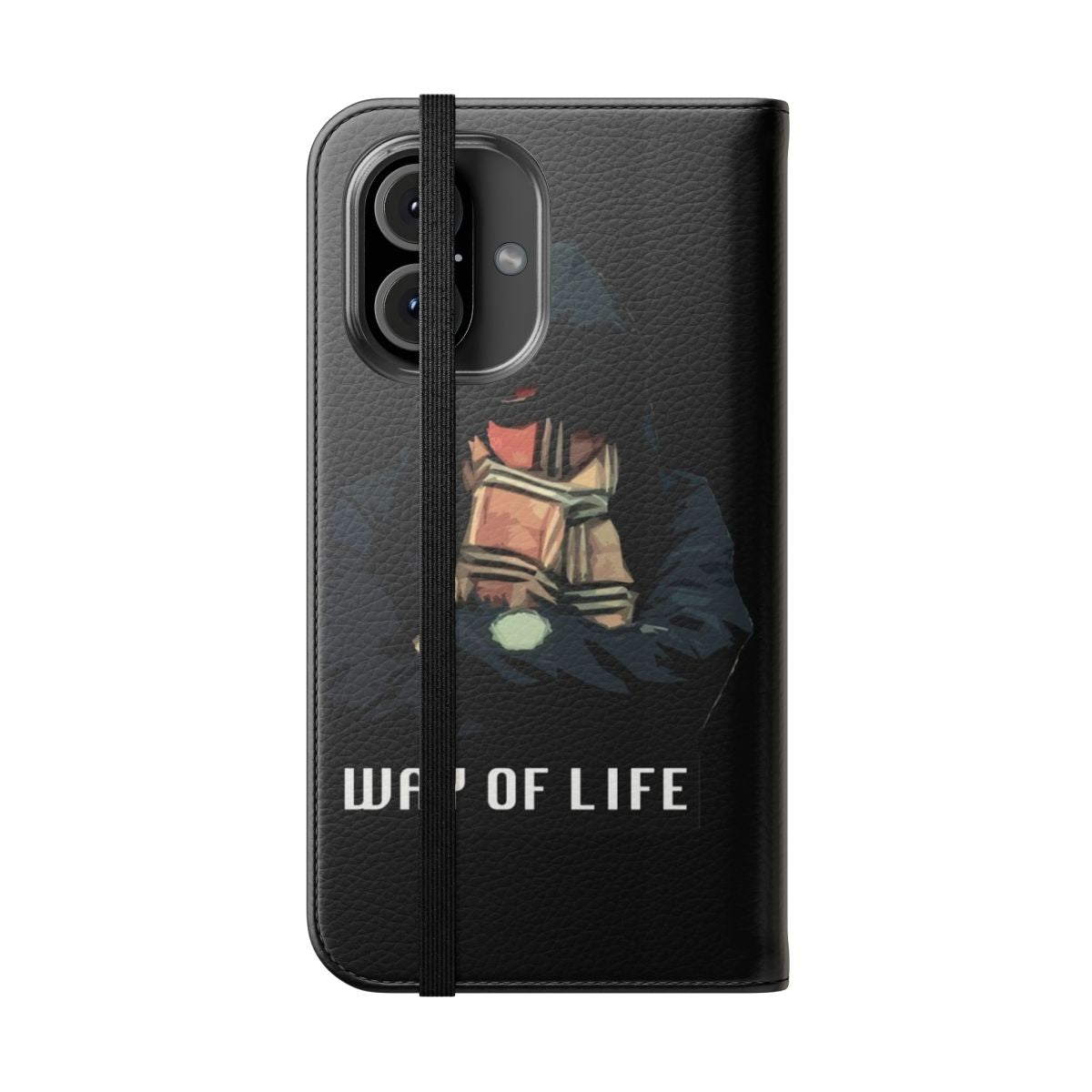 Flip cover phone case with sports and lifestyle design - Folded Front