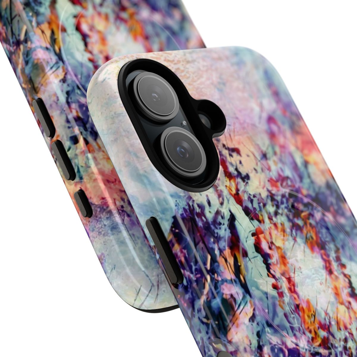 Colorful and textured abstract phone case design for mindful self-expression - Detail