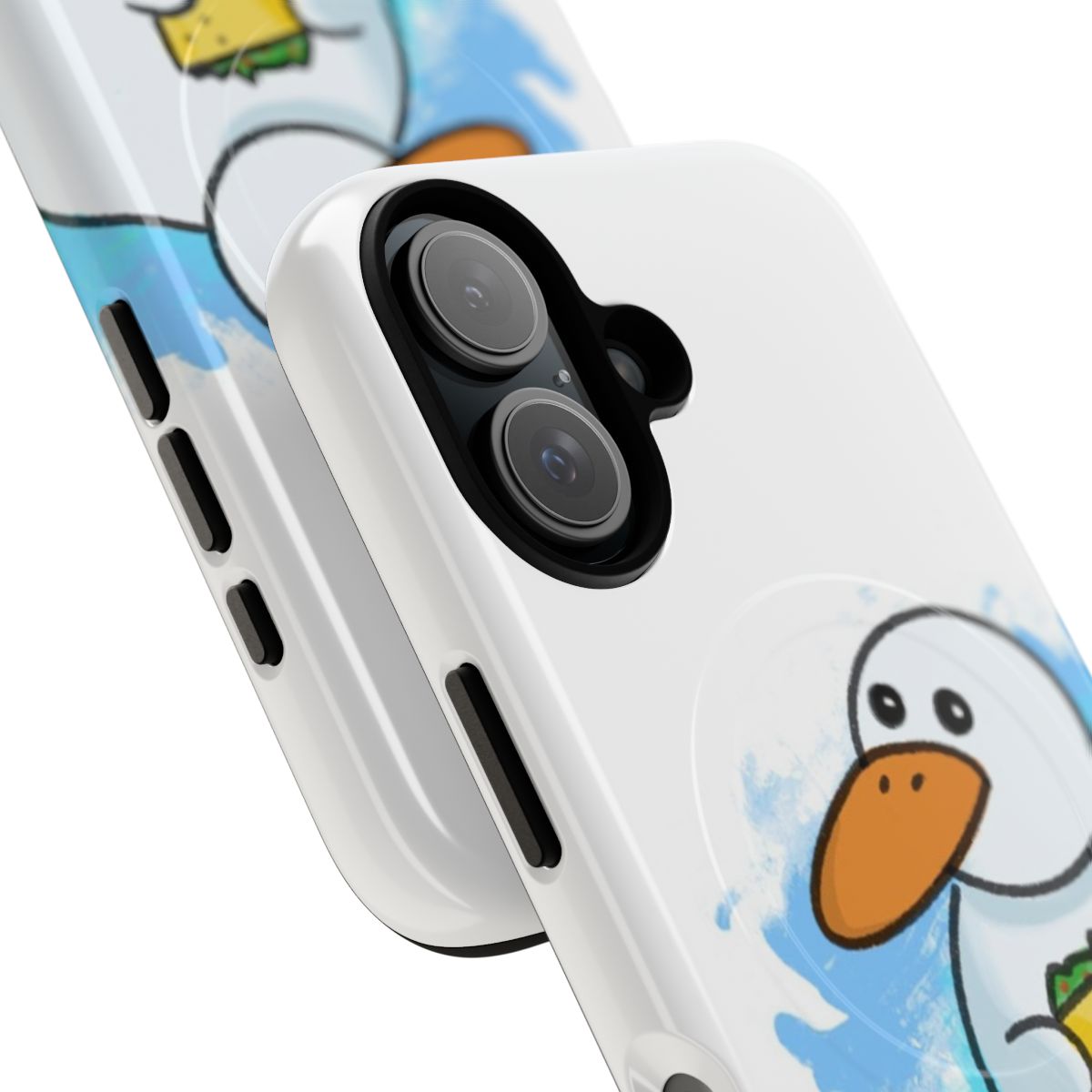 Magnetic tough phone case featuring a taco duck design - Detail