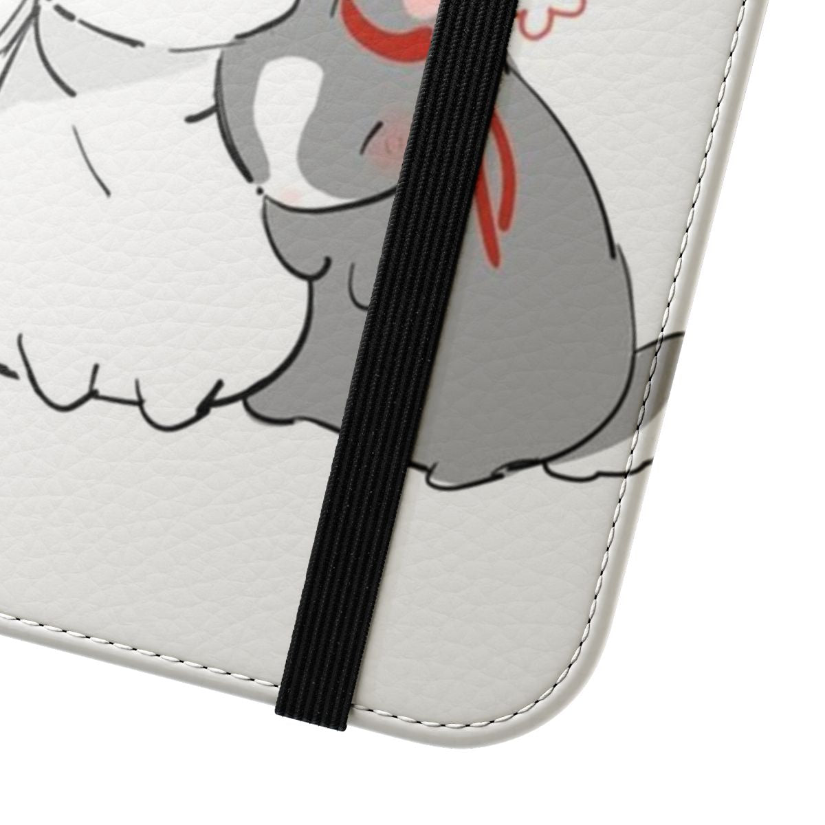 Untamed inspired bunnies design on a flip cover phone case - Close Up