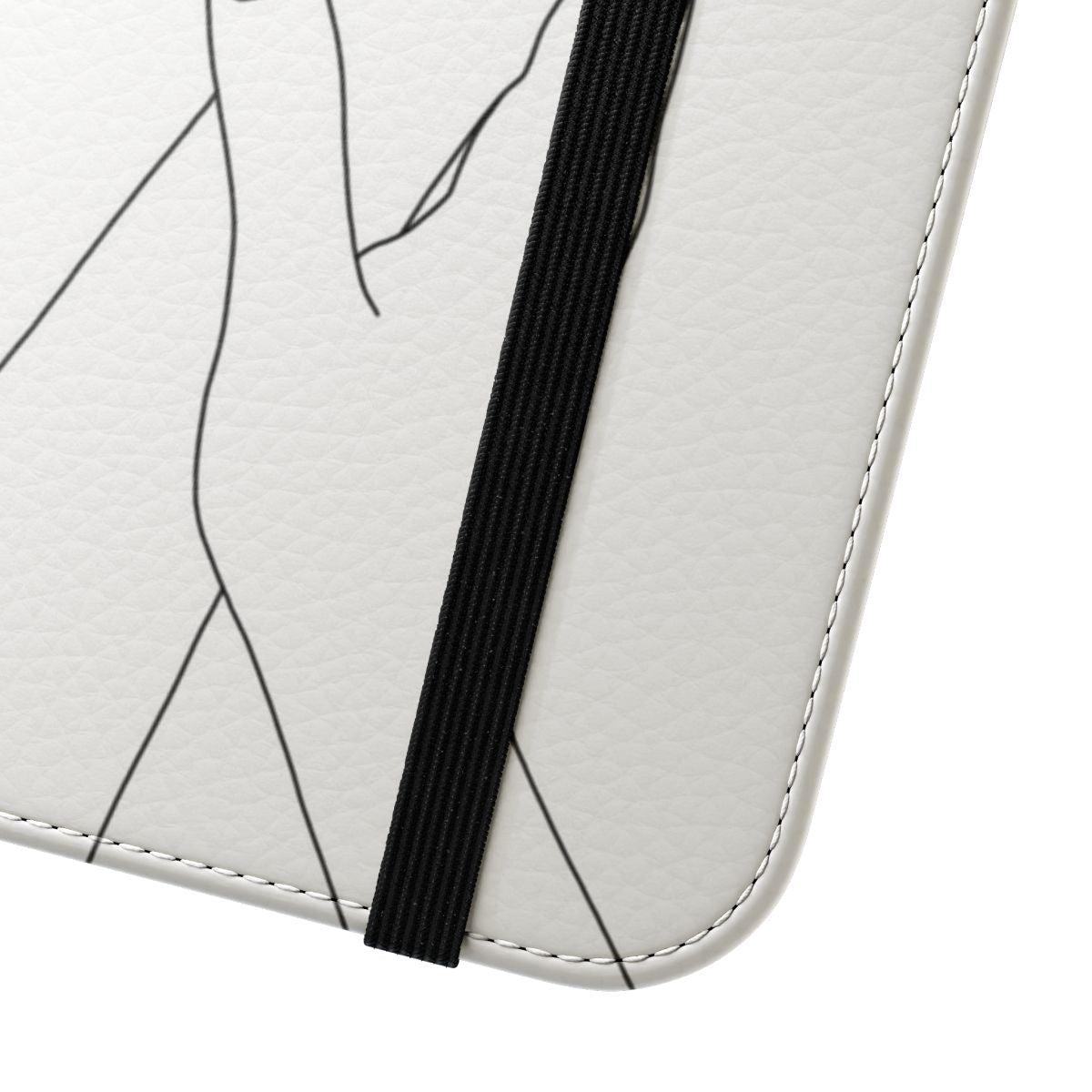 Minimalist botanical one line art phone case with a simple hand drawing design. - Close Up