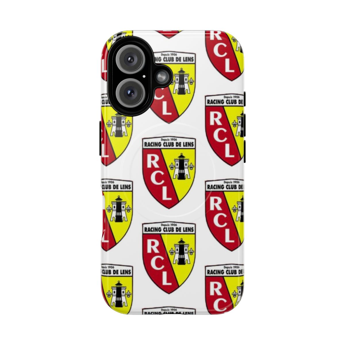 Magnetic tough phone case with Lens Racing Club design