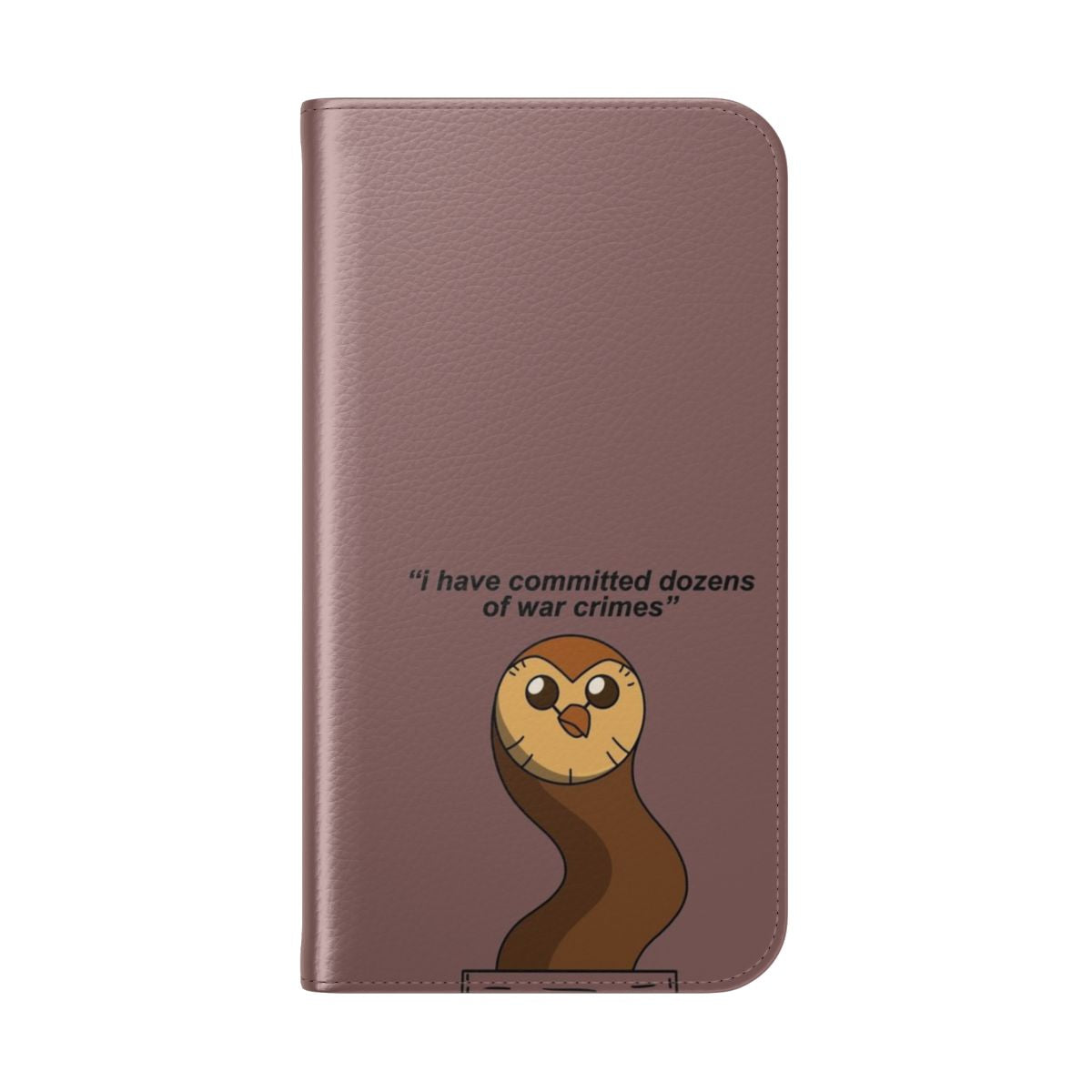 Cartoon flip phone case with Hooty the owl from The Owl House TV show - Folded Back