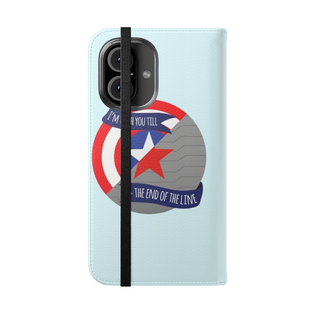 Stucky themed flip cover phone case featuring Captain America and Winter Soldier - Folded Front