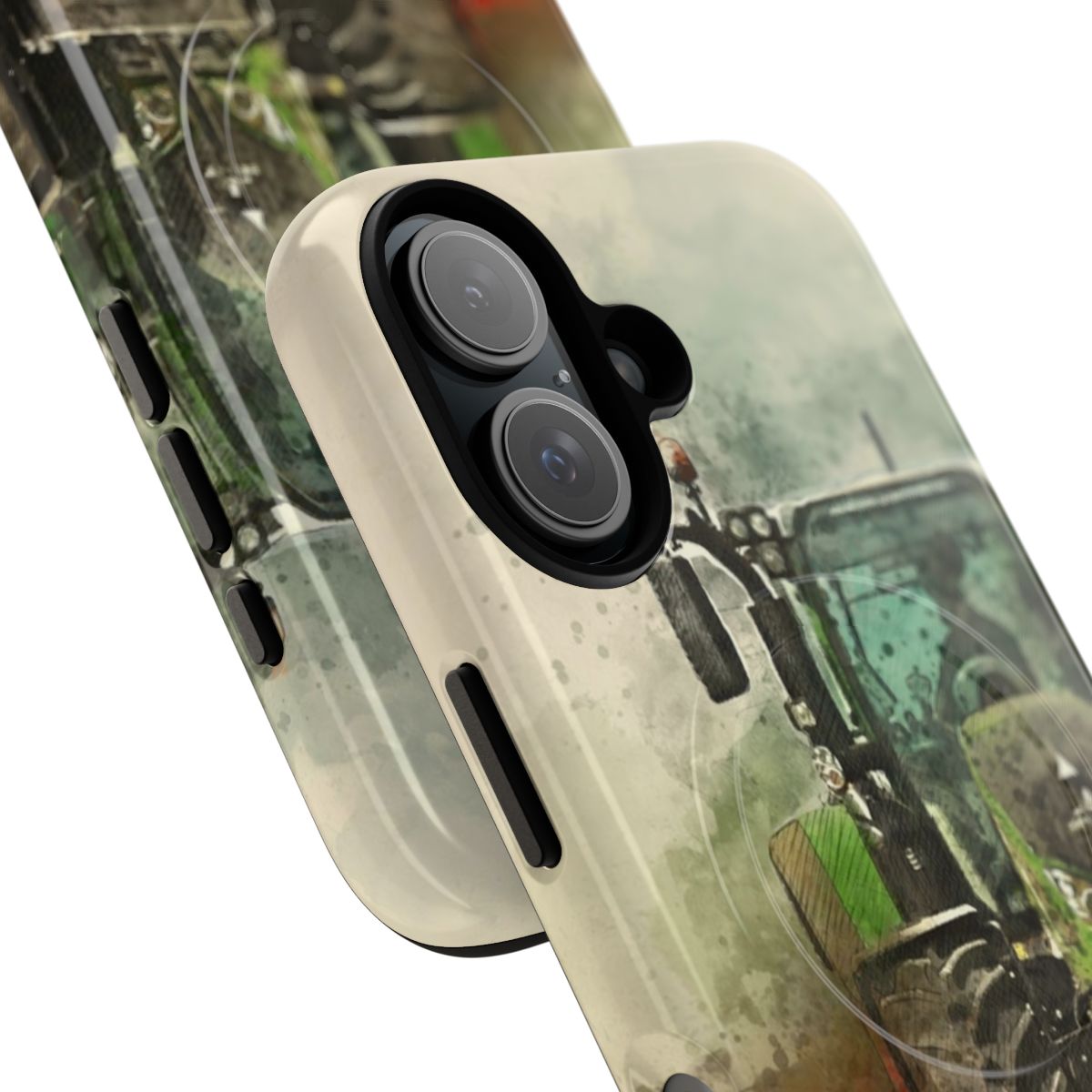 Fendt tractor inspired magnetic phone case with a tough design - Detail