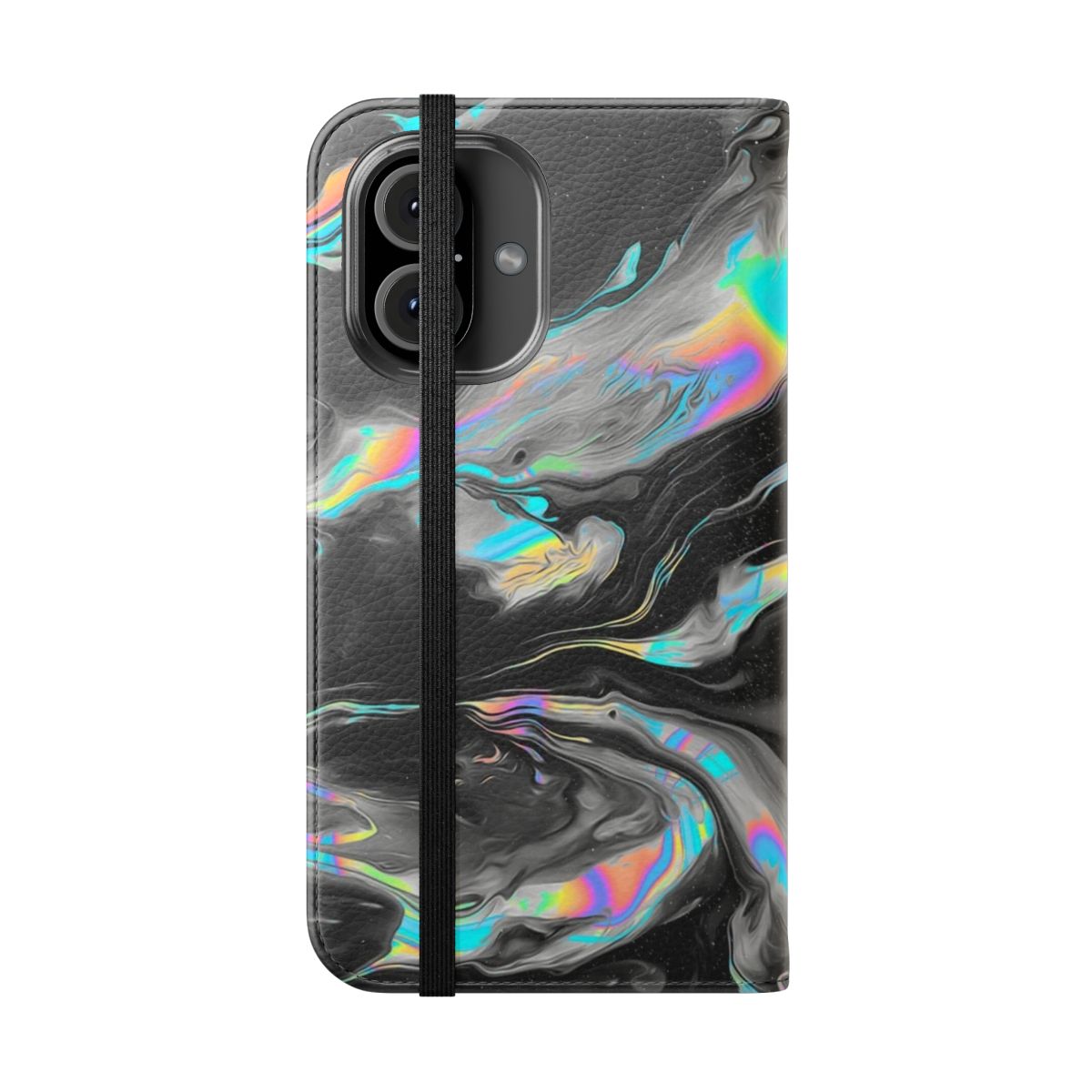 Abstract marble texture phone case with minimalist design - Folded Front