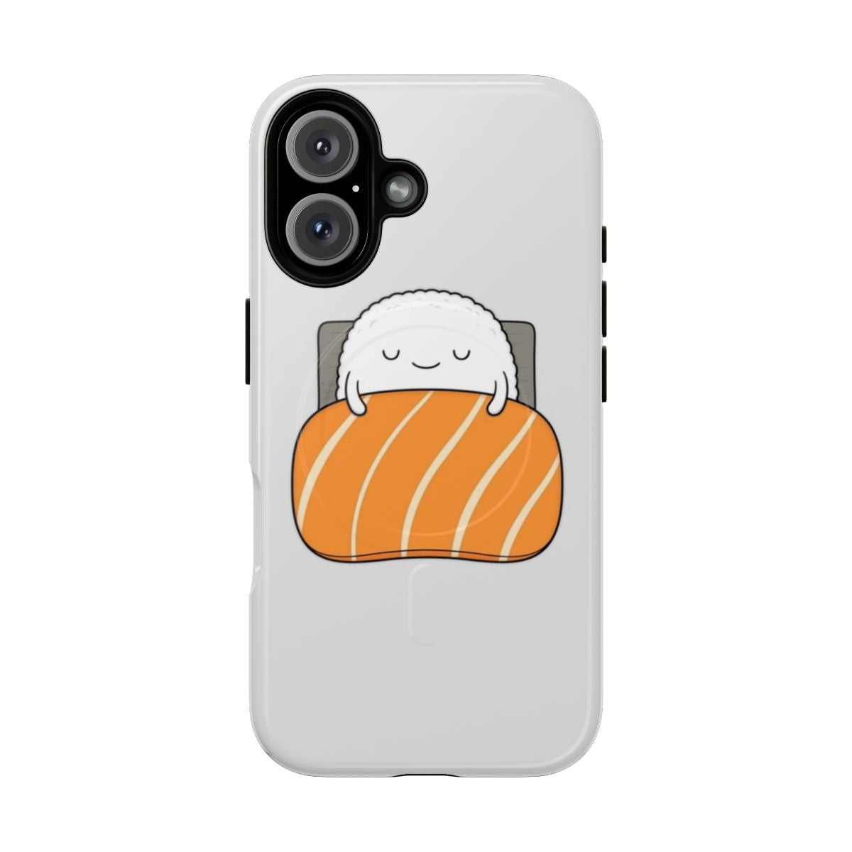 Sleepy sushi nigiri rice ball design on a durable phone case