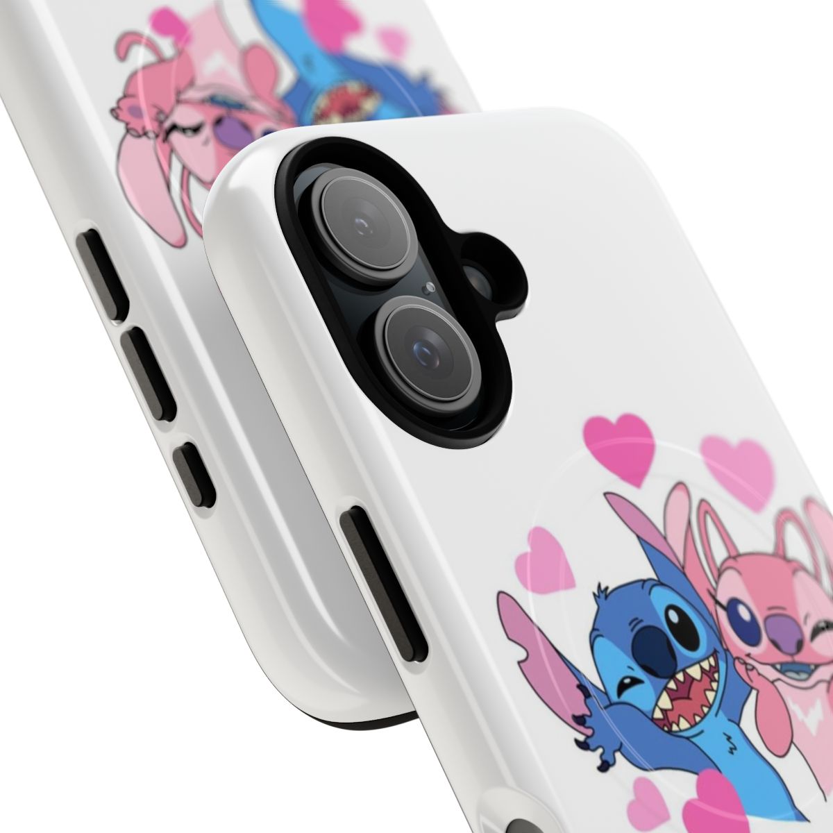 Magnetic tough phone case with Stitch and Angel design - Detail