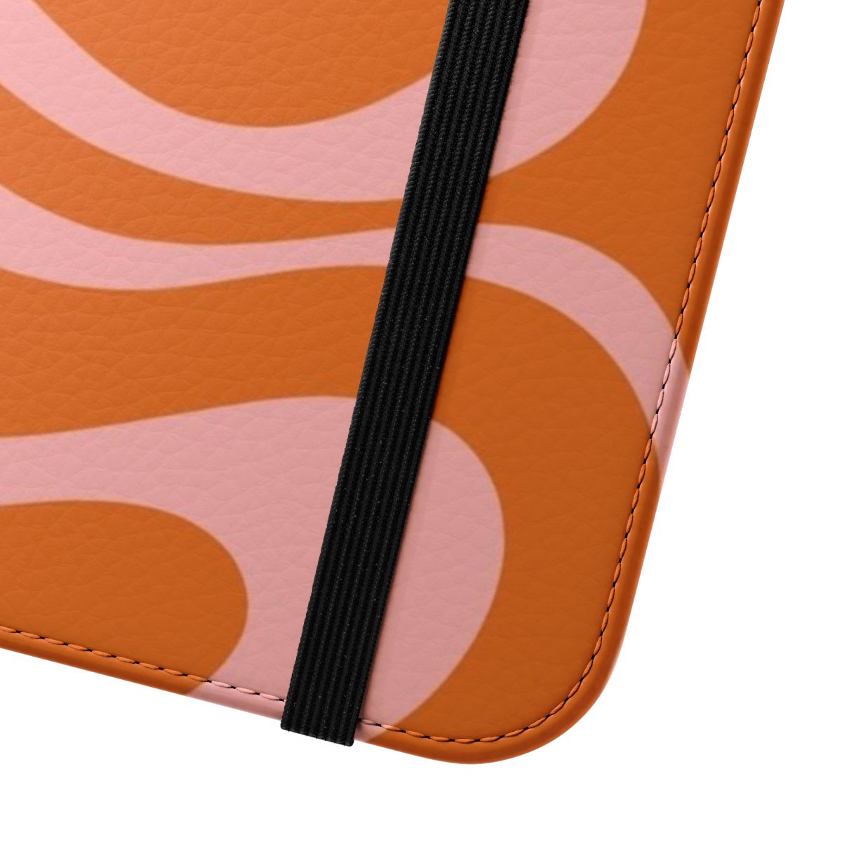 Colorful abstract pattern phone case with pink and orange swirls - Close Up