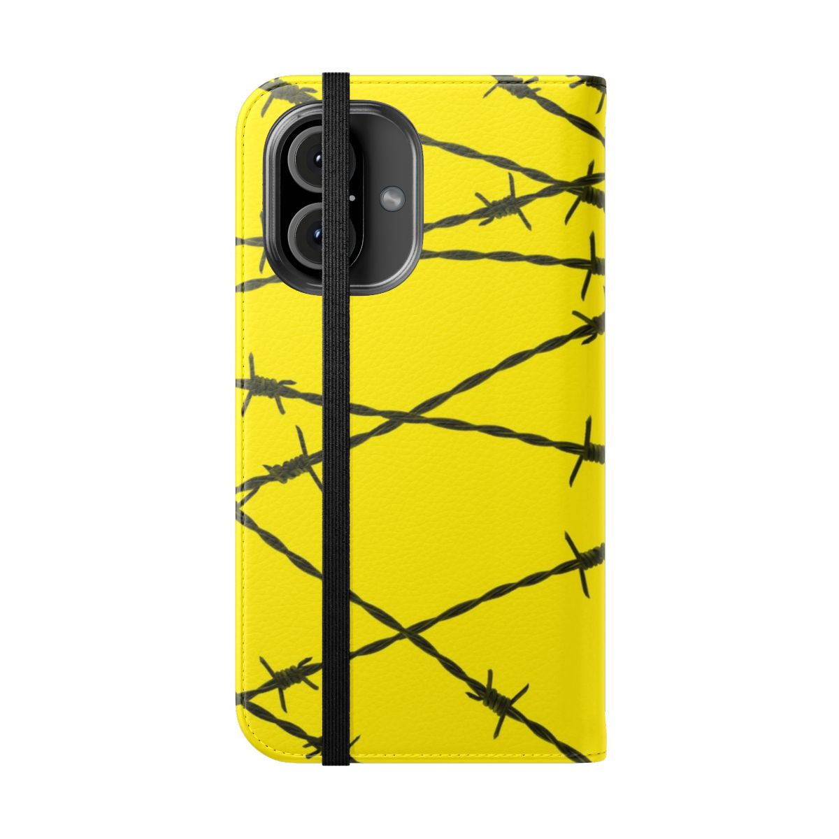 A sleek and durable flip cover phone case with a Post Malone-inspired design. - Folded Front